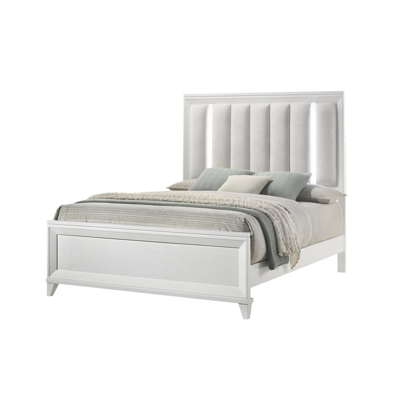 Lit contemporain avec lit à panneaux 2 pièces et 3 pièces