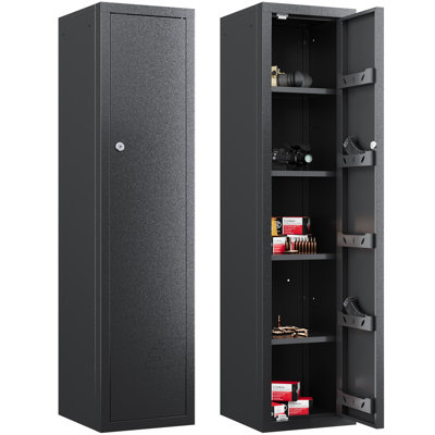 Armoire à munitions de 59 pouces, assemblage facile et rapide, coffre-fort pour munitions avec compartiment à munitions à accès rapide, tablettes amovibles pour le rangement des accessoires