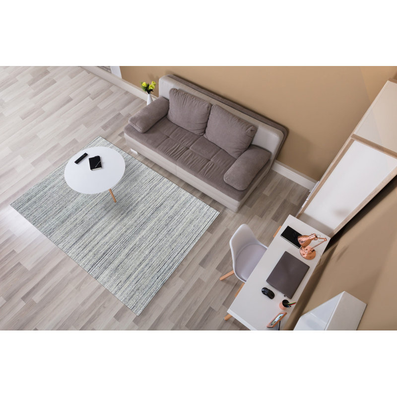 Tapis contemporain gris à motif géométrique en laine noué à la main gris, 10 pi x 14 pi