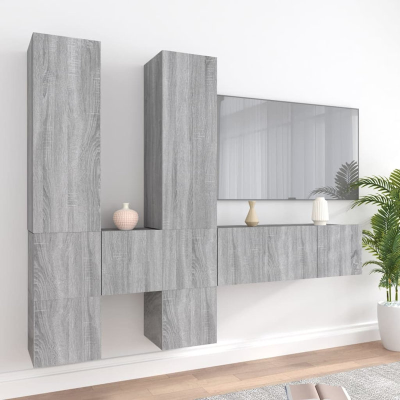 Levenson Unfinished Floating Entertainment Centre for TVs up to 24", Grey Sonoma