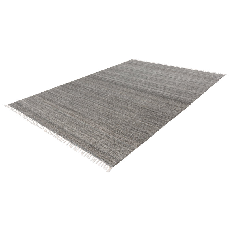 Nador Striped Area Rug, Rectangle 200 x 290cm, Grey/Brown/Blue