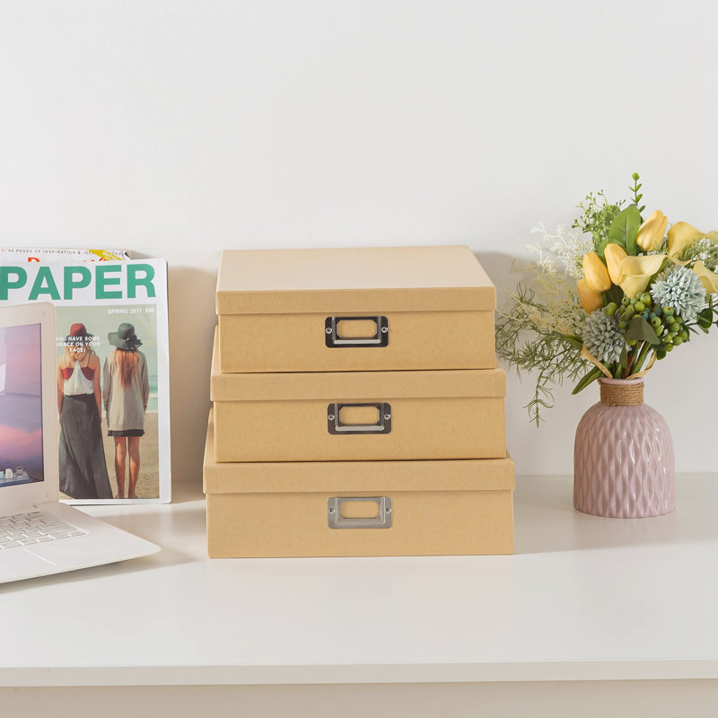 Decorative Storage Boxes With Lids, Paper Storage Box Set For Keepsakes And Photos, Decorative Boxes For Home Decor, Stationery, Office Organizers