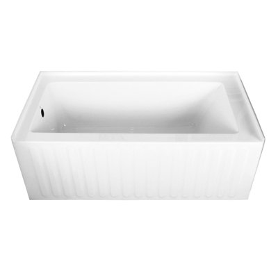 Kingston Brass Aqua Eden 60-Inch Acrylic Rectangular 3-Wall Alcove Tub, Drain Hole
