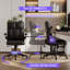 Fauteuil de bureau ergonomique à dossier moyen, fauteuil de direction en similicuir en similicuir, avec support de dossier ergonomique, pivotant à 360 °, accoudoirs rabattables et réglage de la hauteur, avec roulette pivotante silencieuse en polyuréthane pour le bureau à domicile-1941623911-1941623906