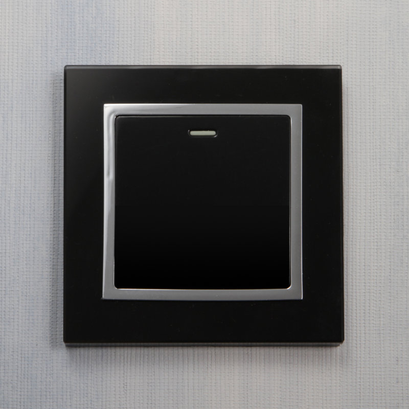 Crystal CT 1 Gang Rocker Light Switch Black, Black