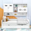 Lit de jour en bois avec lit gigogne, armoire et tablette-814824892-814824895