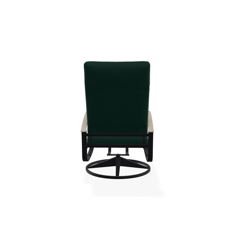 Belle Isle Outdoor Swivel Lounge Chair, Canvas Forest Green Sunbrella® Canvas, Desert P60, Textured Black