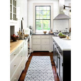 Denim Rag Diamond Ivory Handwoven Cotton Rug