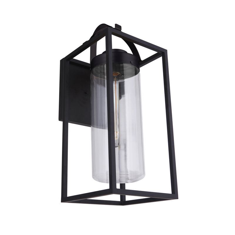 Mur extérieur noir en verre transparent, H 28 po x l 11 po x P 12,25 po