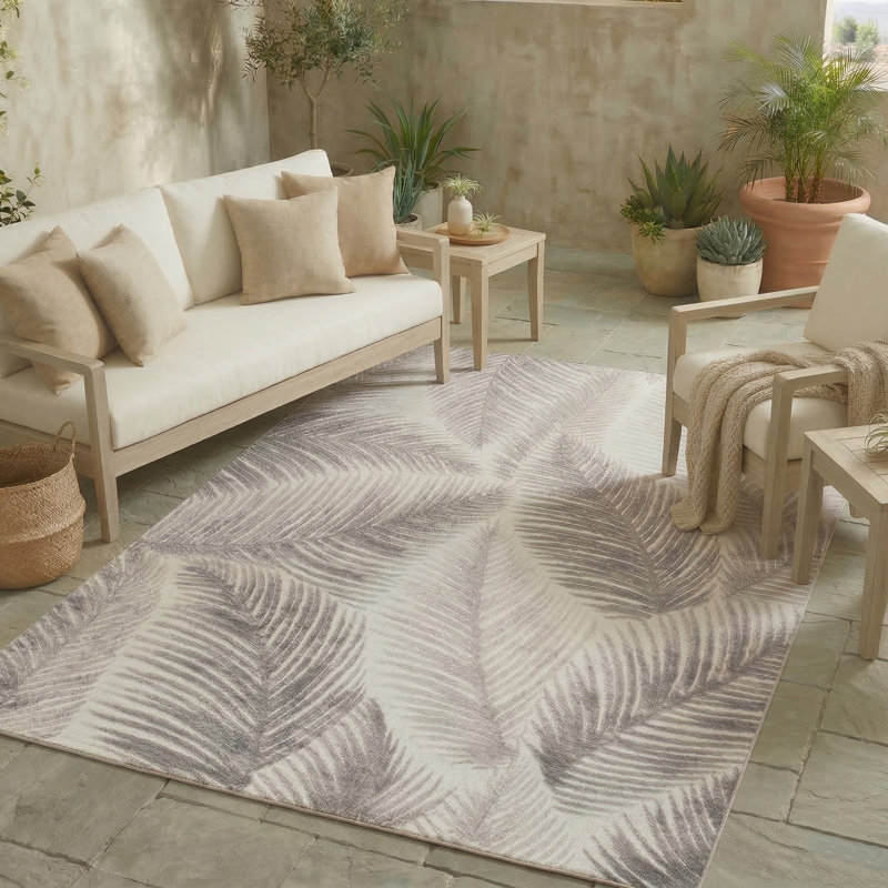 Tapis intérieur / extérieur beige Zoey, Rectangle 6 pi x 9 pi