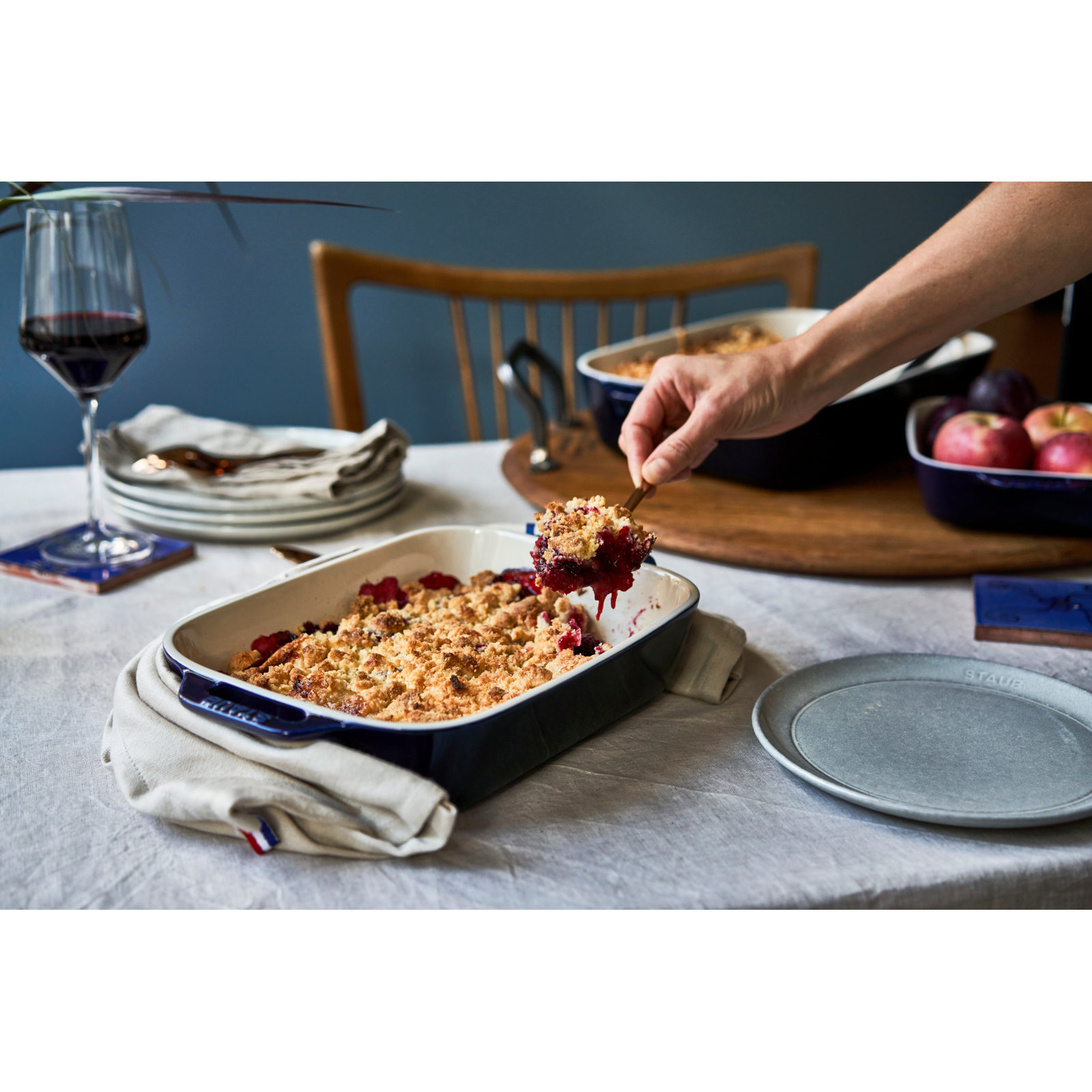 Ceramique Ceramic Rectangular Oven Dish, Dark Blue