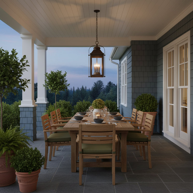 Anchorage 3-Light Outdoor Hanging Carriage Lantern w/ LED Included, Light Oiled Bronze, Incandescent