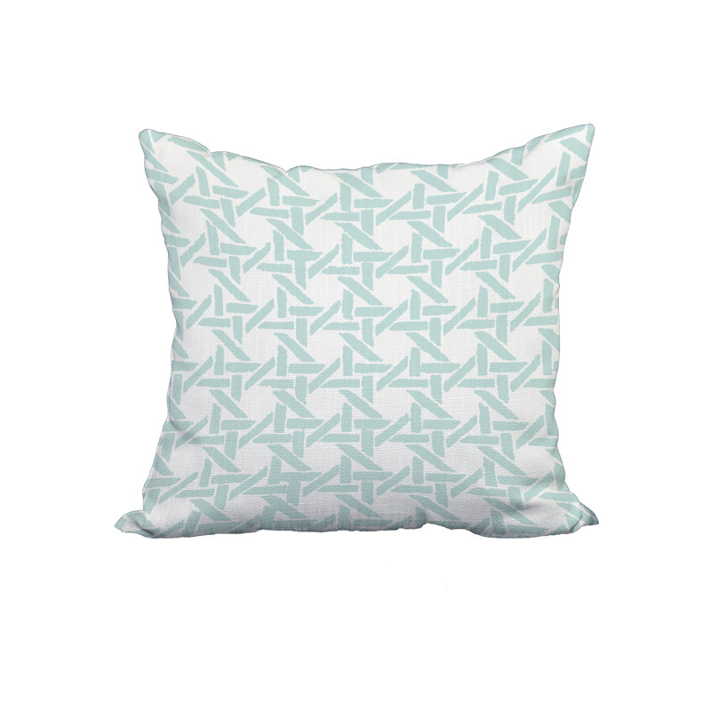 Rattan Geometric Reversible Throw Pillow, 20" x 20", Pale Blue