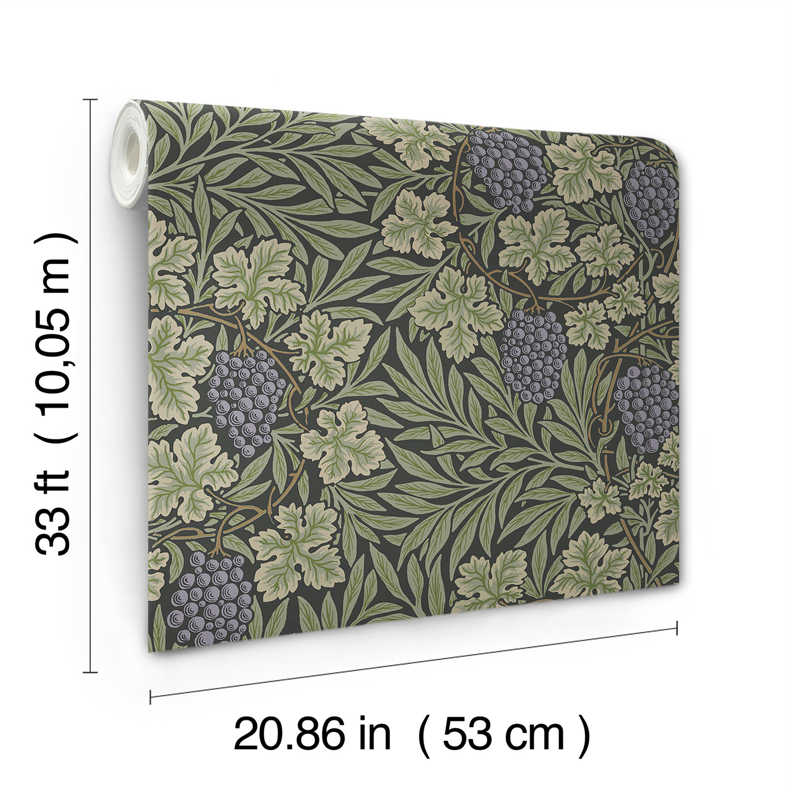 Vine Floral Wallpaper, Green