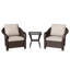 Ensemble de conversation de patio en osier 3 pièces 3 pièces avec coussins en oléfine beige et 2 fauteuils d'extérieur fixes-2105571337