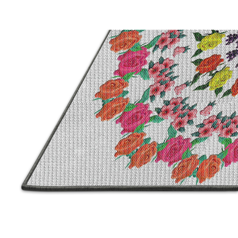Tapis décoratif rose, Rectangle 5 pi x 7 pi