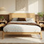 Lit plateforme en bois de bambou de style moderne Mid-Century de 12 pouces avec support en lattes de bois, aucun sommier requis, assemblage facile