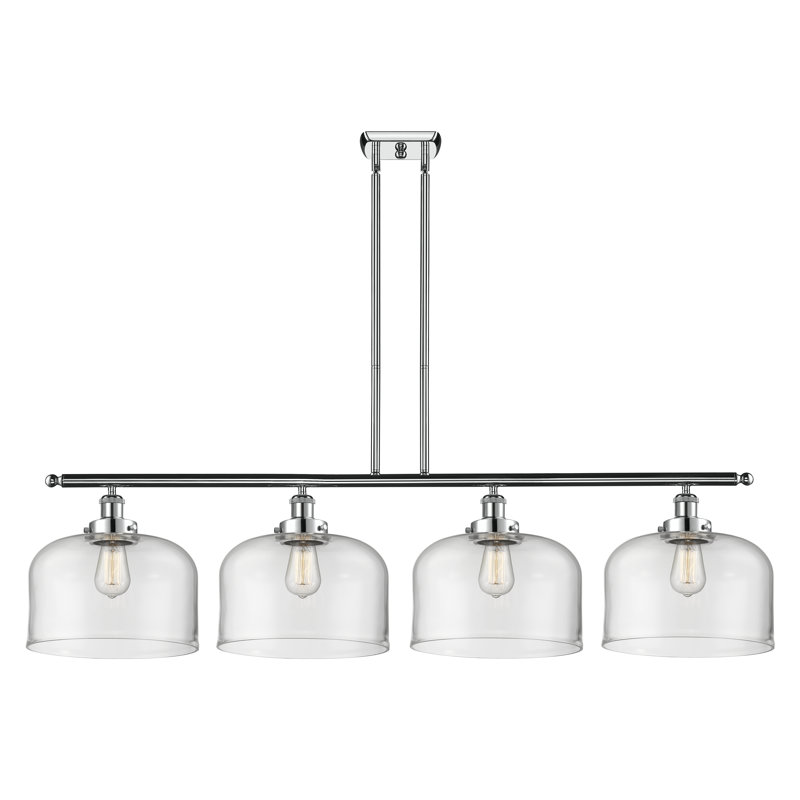 Lattimer 4 - Light Kitchen Island Pendant, Clear, No Bulb Included, Polished Chrome