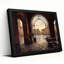 Art mural sur toile noir encadré pour le salon, la chambre à coucher, le bureau ou le vestibule - Décoration murale décorative avec cour arquée-130606857-130606860