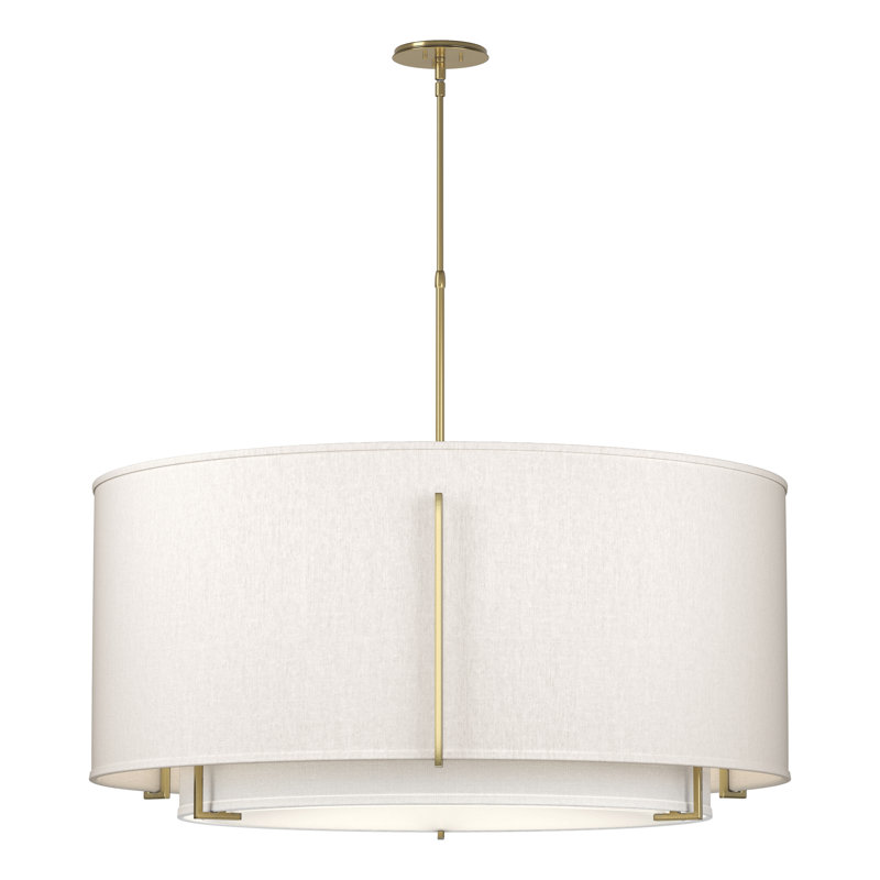 Exos Drum Chandelier, 57.4" H x 43.2" W x 43.2" D, Ink, Flax