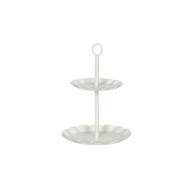 2 TIER WHITE METAL DISPLAY