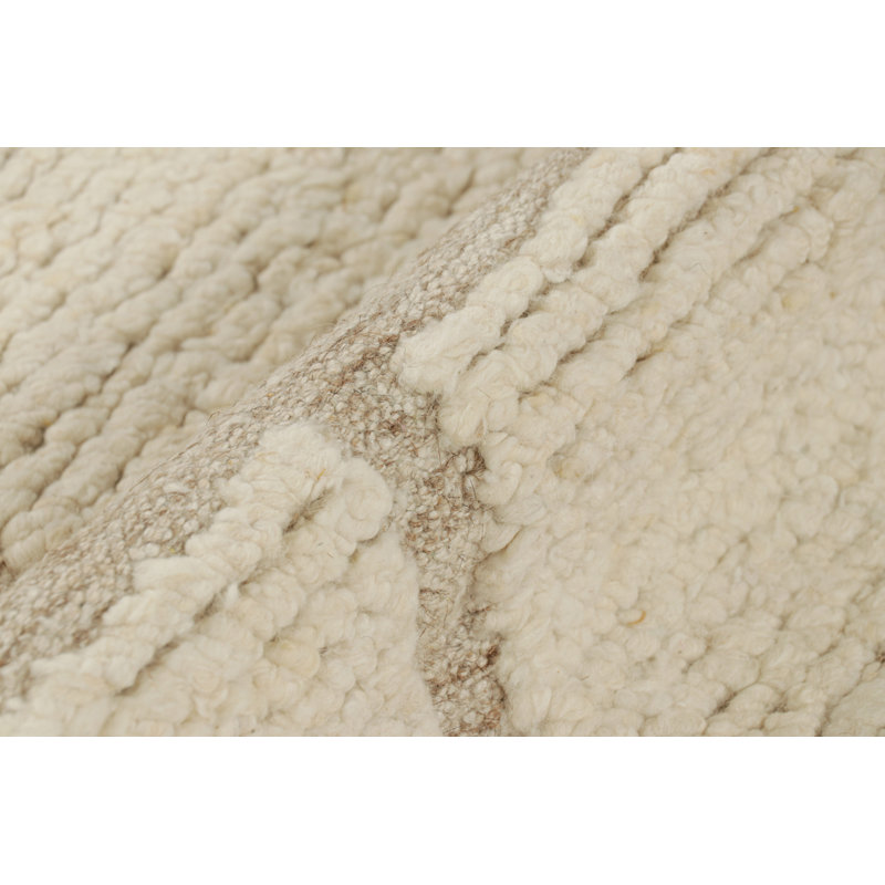 Handmade Oushak Wool Geometric Area Rug, Runner 3' x 12'