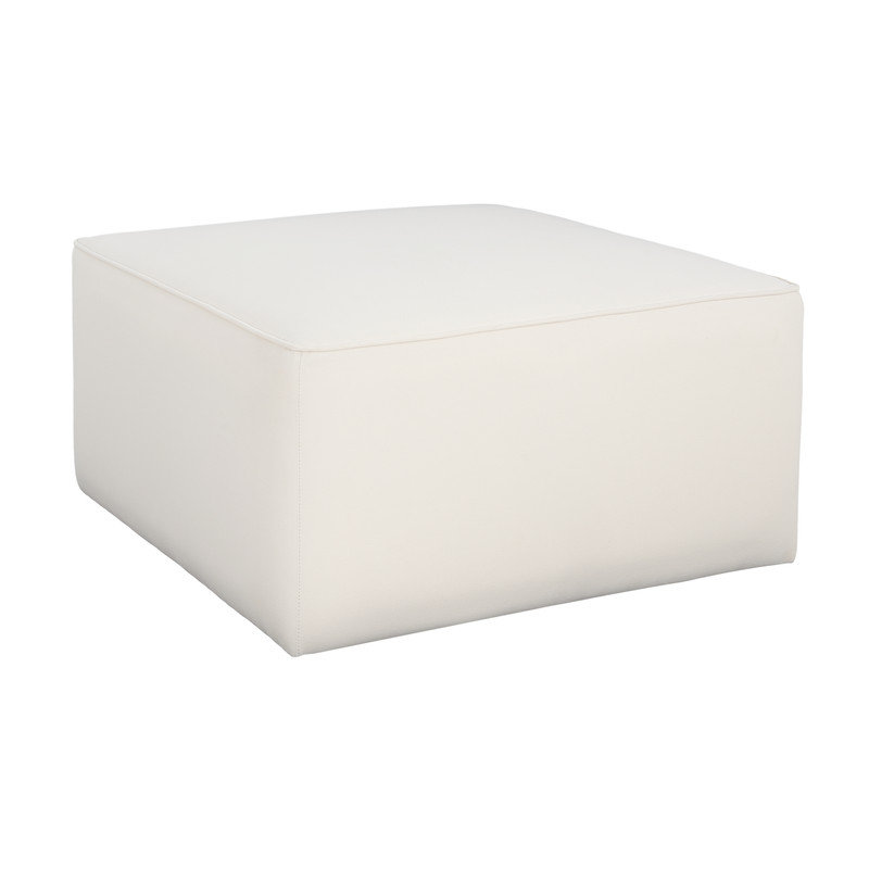 Upholstered Square Ottorman, Cream