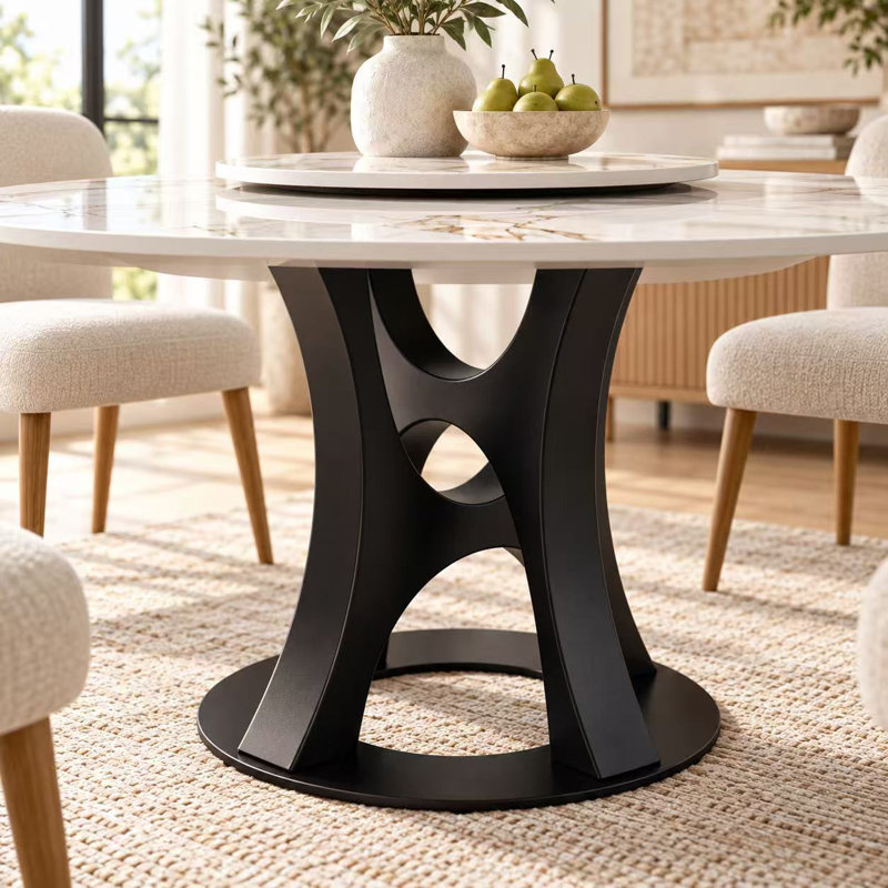 with Iron Base Dining Table