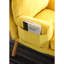 Fauteuil rembourré en tissu jaune confortable