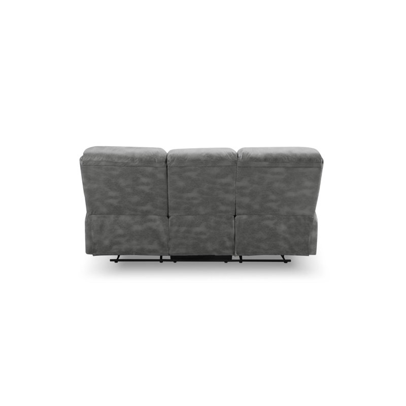 Hartnell 3 Seater Faux Leather Reclining Sofa, Dark Grey