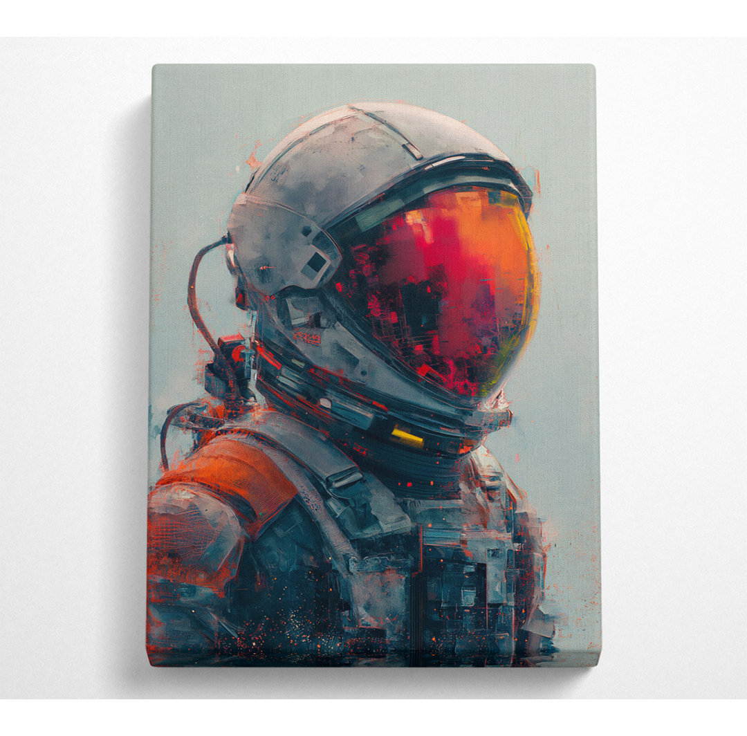 Spaceman Lines Art Canvas Druck