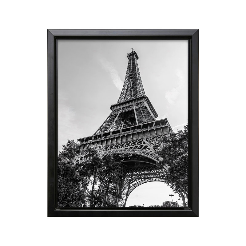 Tour Eiffel No1, Cadre noir, Canevas, H 18 po x l 24 po