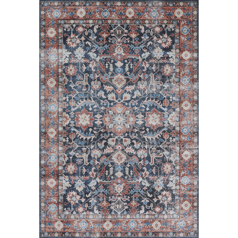 Tapis oriental rouge / bleu / blanc Doheny, Rectangle 2 pi x 3 pi