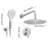 Shower Faucet Set, Rainfall Bathroom Shower System with 10-Inch Round Rain Shower Head and Handheld Spray, Wall Mounted Bath Fixtures with Brass Valve and Trim Kit, Brushed Nickel