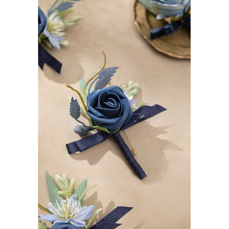 Boutonnières Ling's Moment en bleu hollandais et bleu marine, Bleu