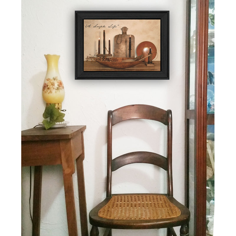 A Simple Life Framed Wall Art for Living Room, Home Wall Décor by Billy Jacobs, 15" H x 21" W x 1" D, Black