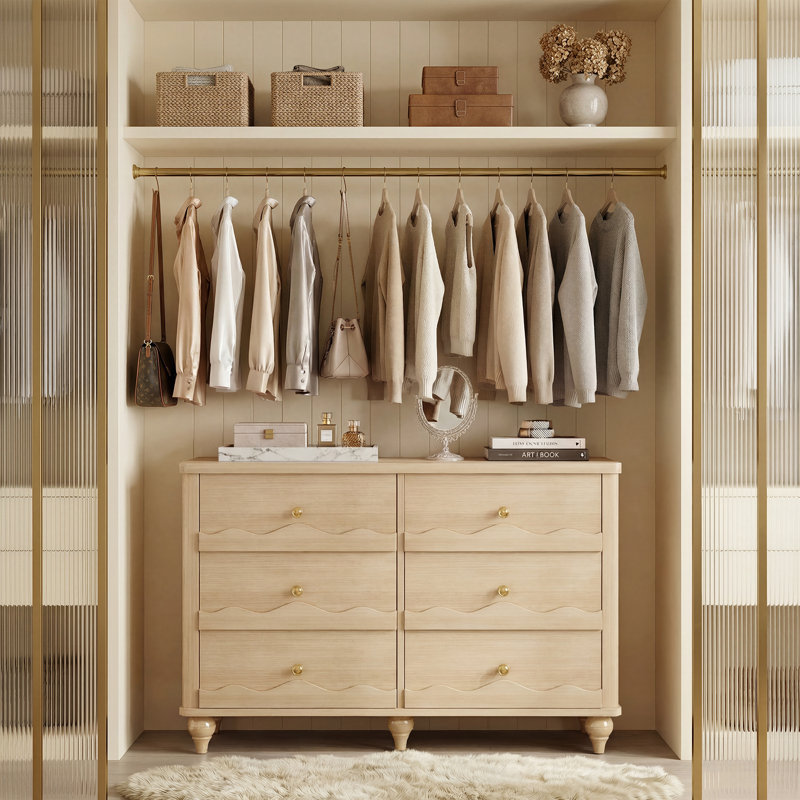 Abson 43.3" Dresser With Wood Drawers, Natural