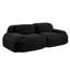 Velours côtelé de 82 po avec base incurvée, sans assemblage, convient pour la salle audiovisuelle, noir luxueux, tissu, séparation modulaire, éponge à haute résilience