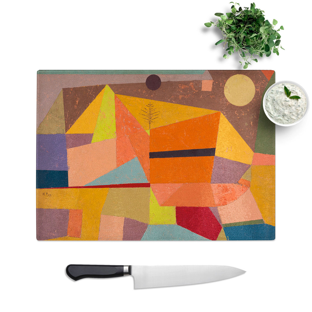 Joyful Mountain Landscape by Paul Klee Chopping Board