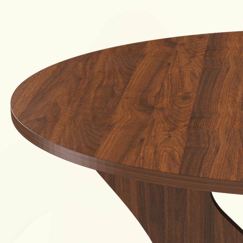Table de salle à manger pliante 43 po pour petits espaces, table en panneau de fibres à densité moyenne avec placage en noyer