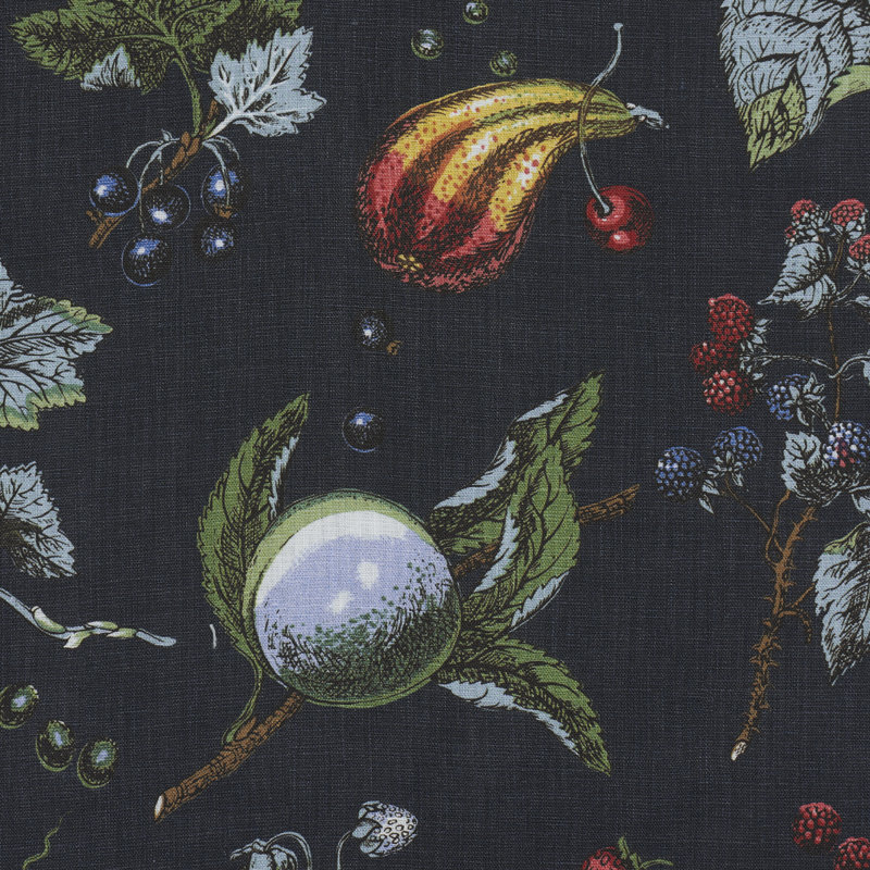 Berry Grove Fabric, Noir