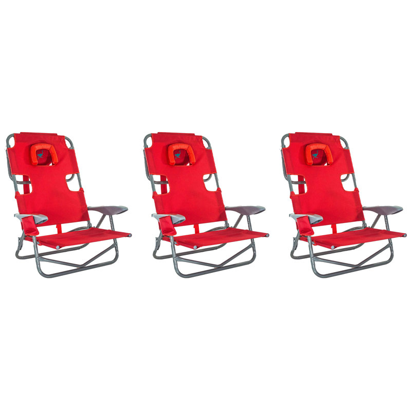 Chaise de plage pliante Clymer, Rouge