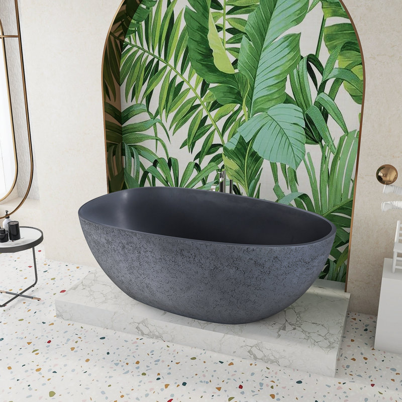 Baignoire de trempage autoportante de 65 pouces pour salle de bain