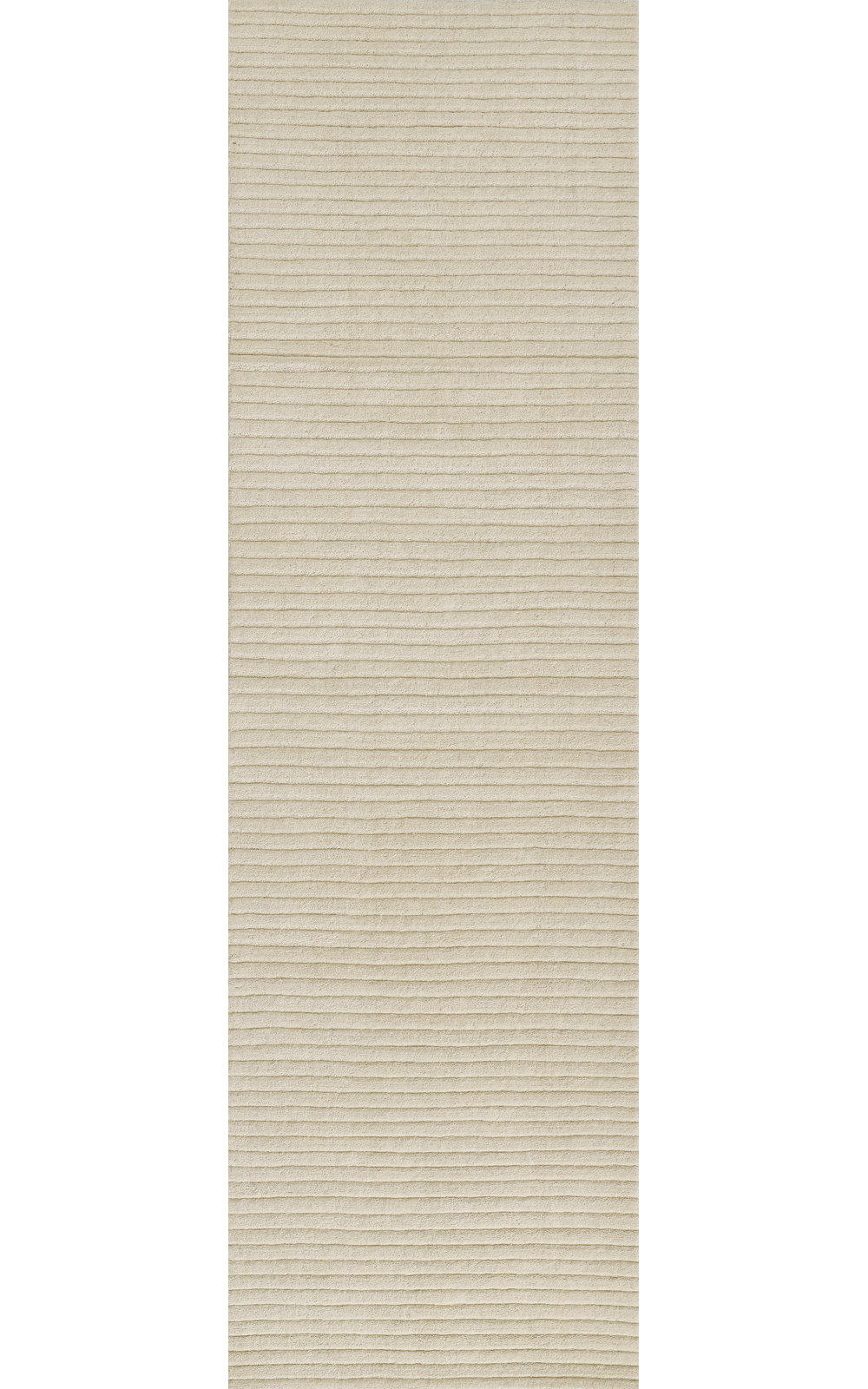 Guiness Beige Hand-Loomed Wool Rug, Runner 2'6" x 8'