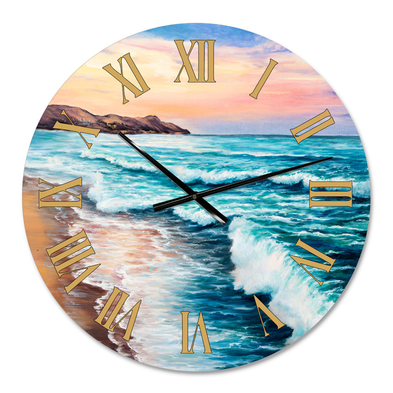 Horloge murale nautique et côtière pastel, Petit