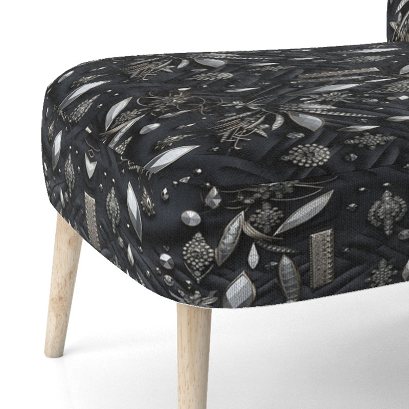 Chaise d'appoint moderne Hollywood Glamour Diamond en noir et blanc - Glamour rembourré