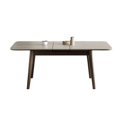 Sintered Stone Solid Wood Ash gray and brown Dining Table