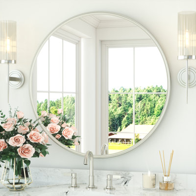 Round Bathroom Mirror with Tempered Glass