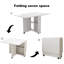 Table de salle à manger pliante à abattants avec 6 roulettes et 2 tablettes de rangement, table compacte pour petits espaces, P 47,2 po x l 23,6 po x H 30,3 po