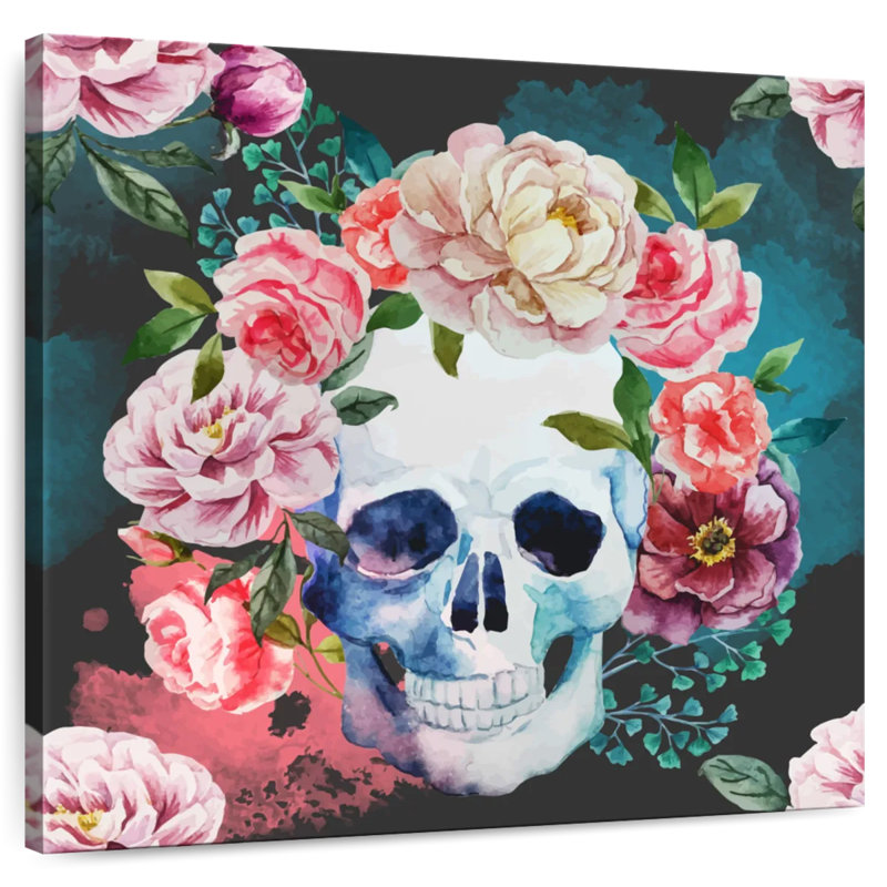 Kerner Floral Skull, 36" H x 36" W